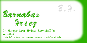 barnabas hricz business card